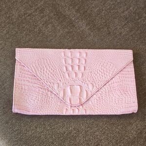 Tiffany & Fred Pink Crocodile Embossed Clutch
